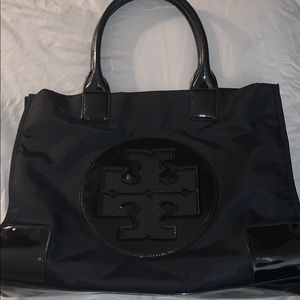 Tory Burch Black ELLA PATENT TOTE BAG